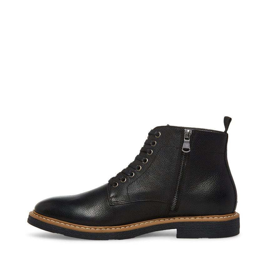 Botines Steve Madden Mitchell Cuero Hombre Negras | ES JL02S8